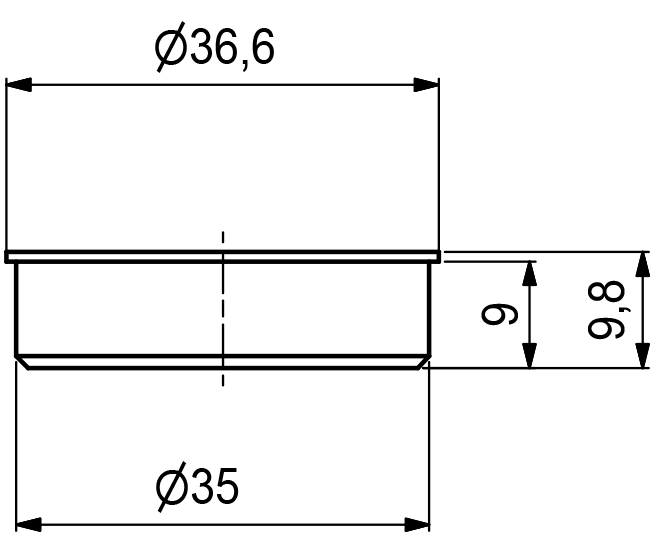 Dekkappe Ø35mm - Flere Farger