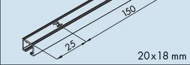 Skinne Eku Clipo 36 Utenpåliggende 1-Spor 3,5m
