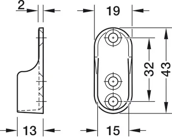 Garderoberørholder oval 30X15mm krom