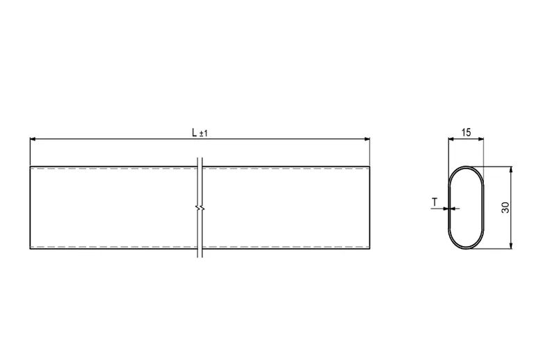 Garderoberør oval  3m krom 