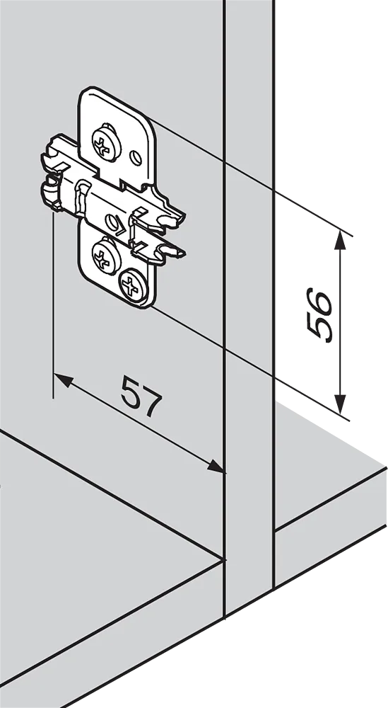 Monteringsplate Blum H3 37mm Treskrue M/Exenter Høydejustering Onyx Svart