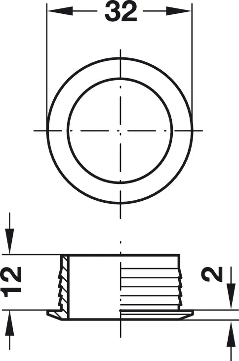 Rosett Trykklås 19mm Matt Krom