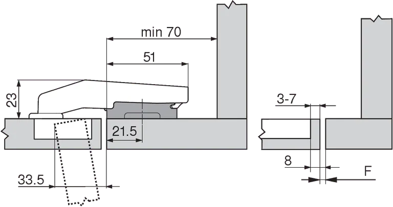Hengsel Blum 95° Parallell Cliptop Inserta