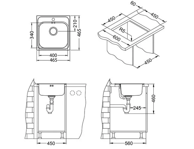 Kjøkkenvask Stala Basic 140 1 Kum