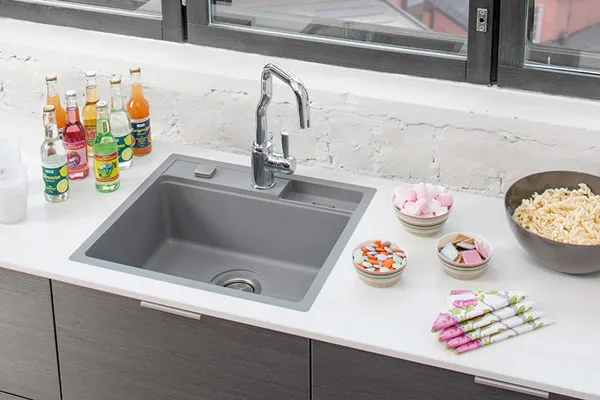 Komposittvask Stala Combo 1 Kum Plan & Underlim Grå 