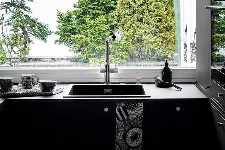 Kjøkkenvask Stala Combo 1 Kum Nedfelling Sort Kompositt