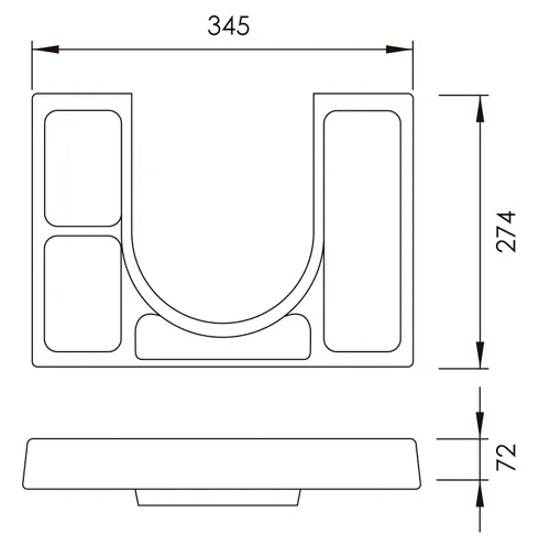 U-Innlegg M/Utsparing For Vannlås