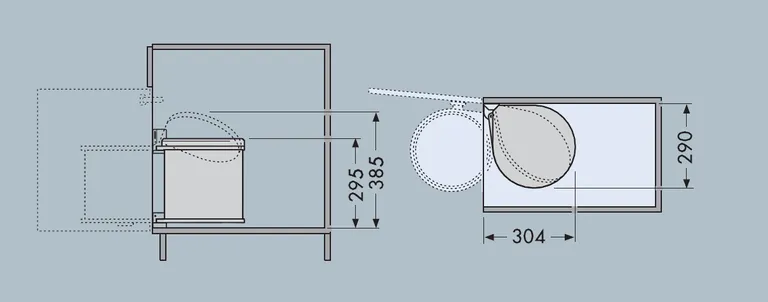 Søppelbøtte Hailo Mono 12L Rustfritt Stål Blank/Sort