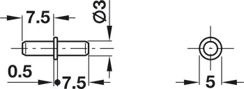 Hyllebærer Ø3/3mm Metall 100stk